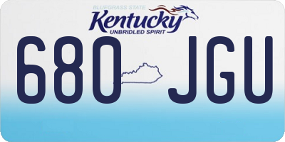 KY license plate 680JGU
