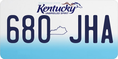 KY license plate 680JHA