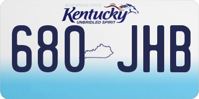 KY license plate 680JHB