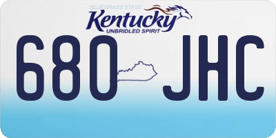 KY license plate 680JHC