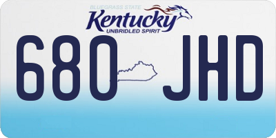 KY license plate 680JHD