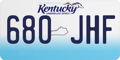 KY license plate 680JHF