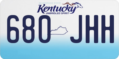 KY license plate 680JHH