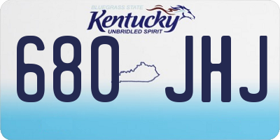 KY license plate 680JHJ