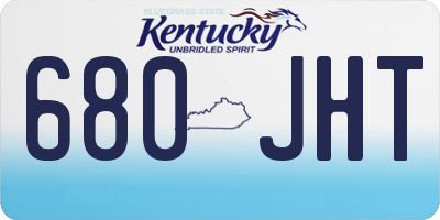 KY license plate 680JHT