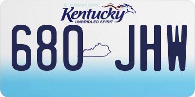 KY license plate 680JHW