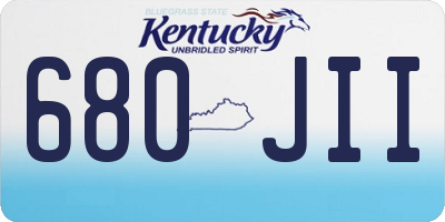 KY license plate 680JII