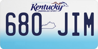 KY license plate 680JIM