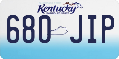 KY license plate 680JIP