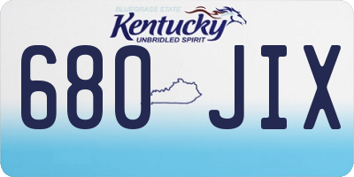 KY license plate 680JIX
