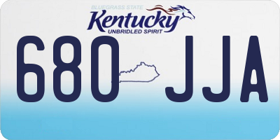 KY license plate 680JJA