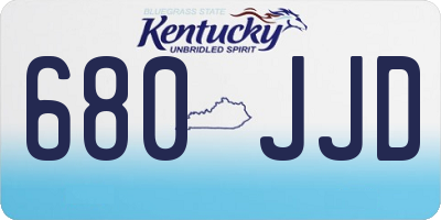 KY license plate 680JJD