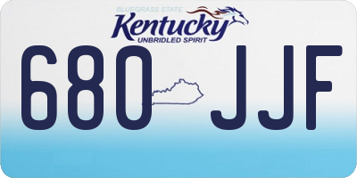 KY license plate 680JJF