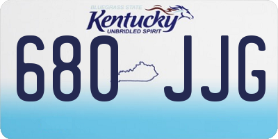 KY license plate 680JJG
