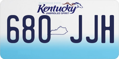 KY license plate 680JJH