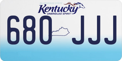 KY license plate 680JJJ