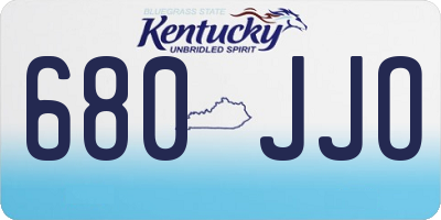 KY license plate 680JJO