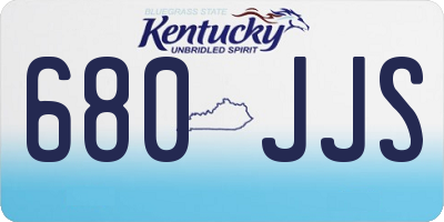 KY license plate 680JJS