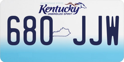 KY license plate 680JJW