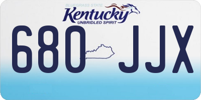 KY license plate 680JJX