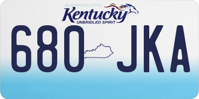 KY license plate 680JKA