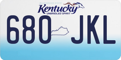 KY license plate 680JKL