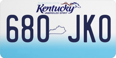 KY license plate 680JKO