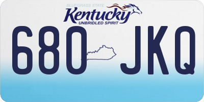 KY license plate 680JKQ