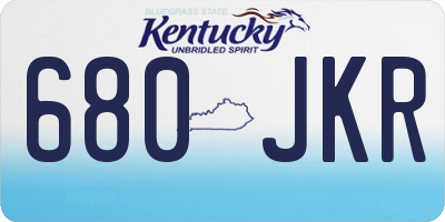 KY license plate 680JKR