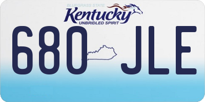 KY license plate 680JLE