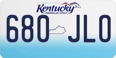 KY license plate 680JLO