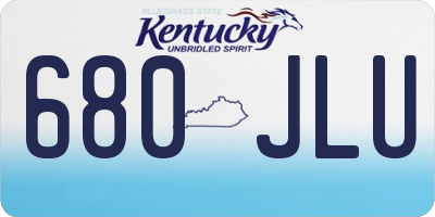 KY license plate 680JLU