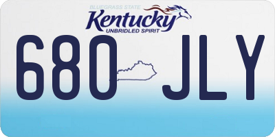 KY license plate 680JLY