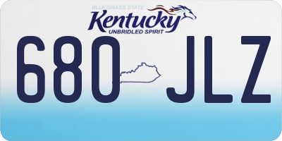KY license plate 680JLZ