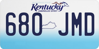 KY license plate 680JMD