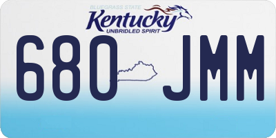 KY license plate 680JMM