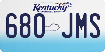 KY license plate 680JMS