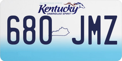 KY license plate 680JMZ