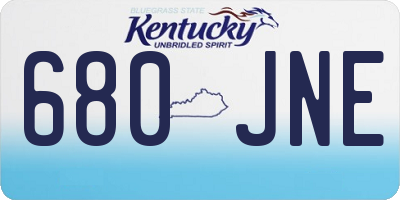 KY license plate 680JNE
