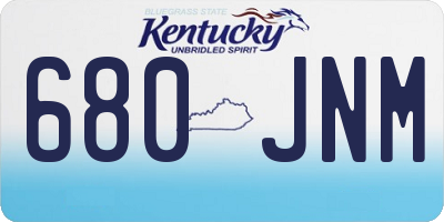 KY license plate 680JNM