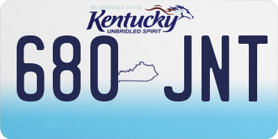 KY license plate 680JNT