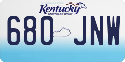 KY license plate 680JNW