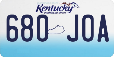 KY license plate 680JOA