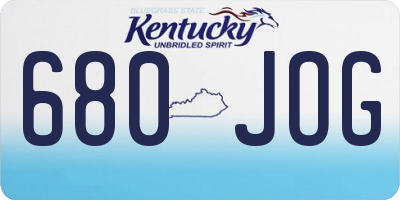 KY license plate 680JOG