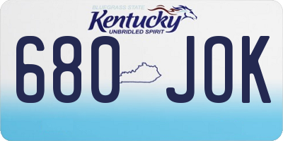 KY license plate 680JOK