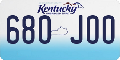 KY license plate 680JOO