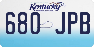 KY license plate 680JPB