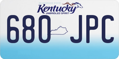 KY license plate 680JPC
