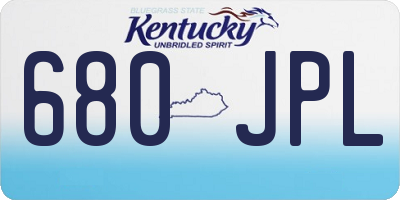 KY license plate 680JPL
