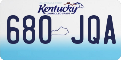 KY license plate 680JQA